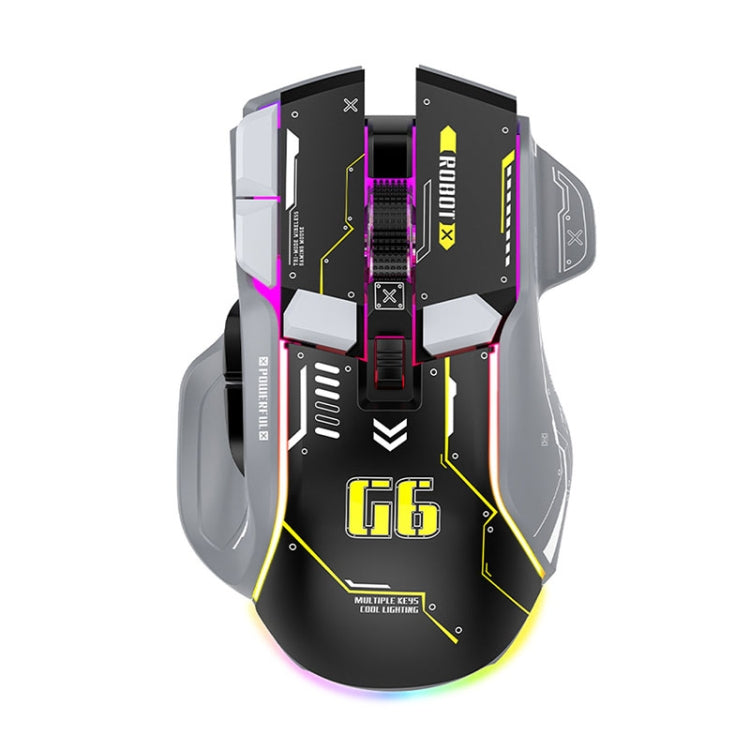 HXSJ G6 10 Keys RGB 12800DPI Tri-mode Wireless Gaming Mouse