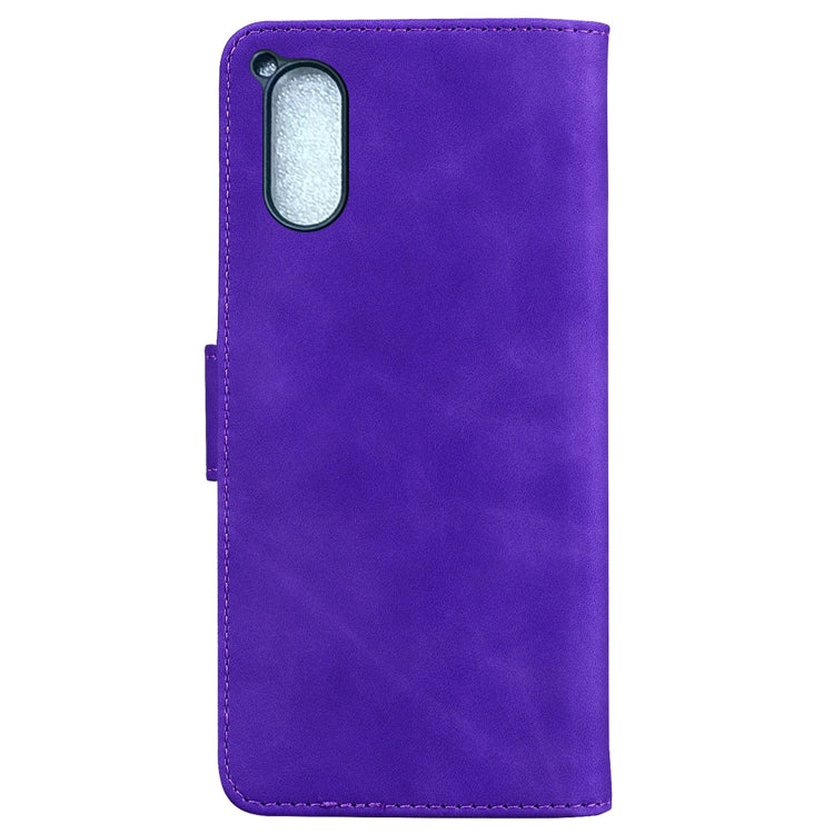 For Sony Xperia 5 V Skin Feel Pure Color Flip Leather Phone Case