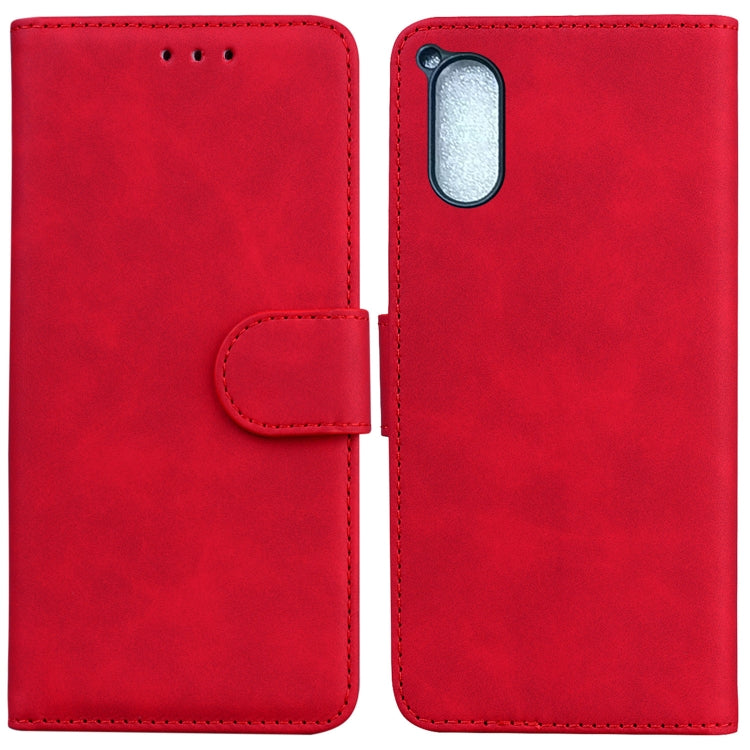 For Sony Xperia 5 V Skin Feel Pure Color Flip Leather Phone Case