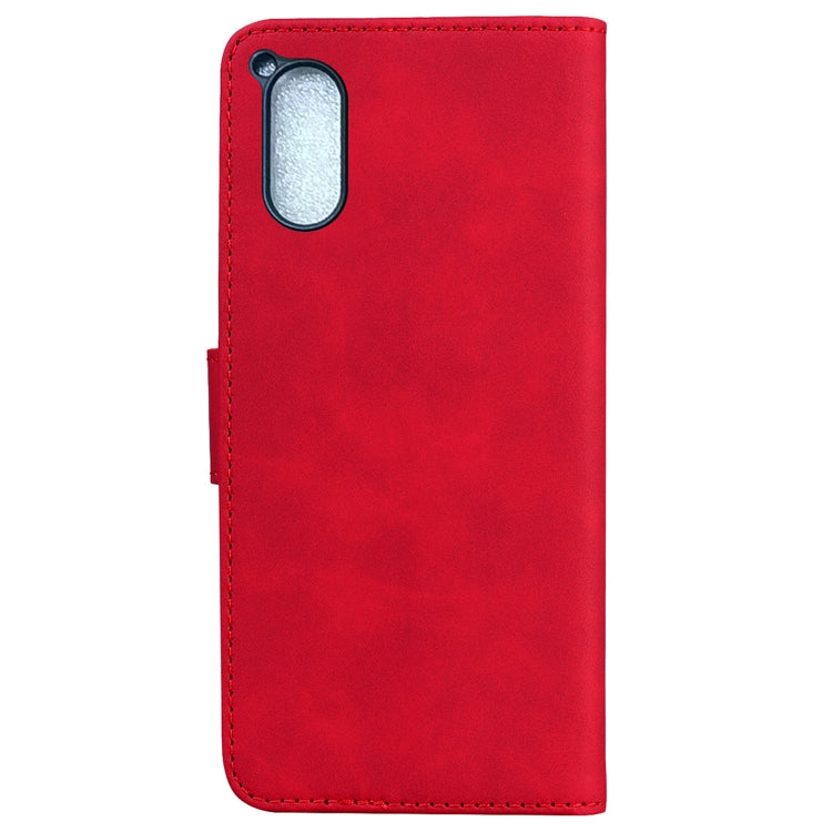 For Sony Xperia 5 V Skin Feel Pure Color Flip Leather Phone Case