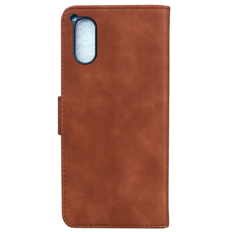 For Sony Xperia 5 V Skin Feel Pure Color Flip Leather Phone Case