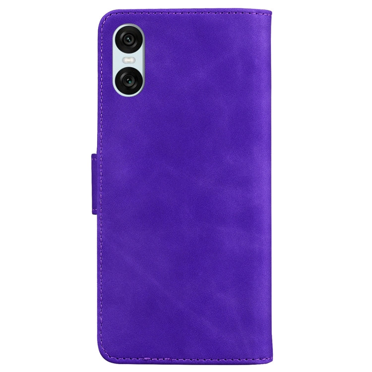 For Sony Xperia 10 VI Skin Feel Pure Color Flip Leather Phone Case