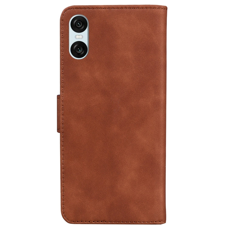 For Sony Xperia 10 VI Skin Feel Pure Color Flip Leather Phone Case
