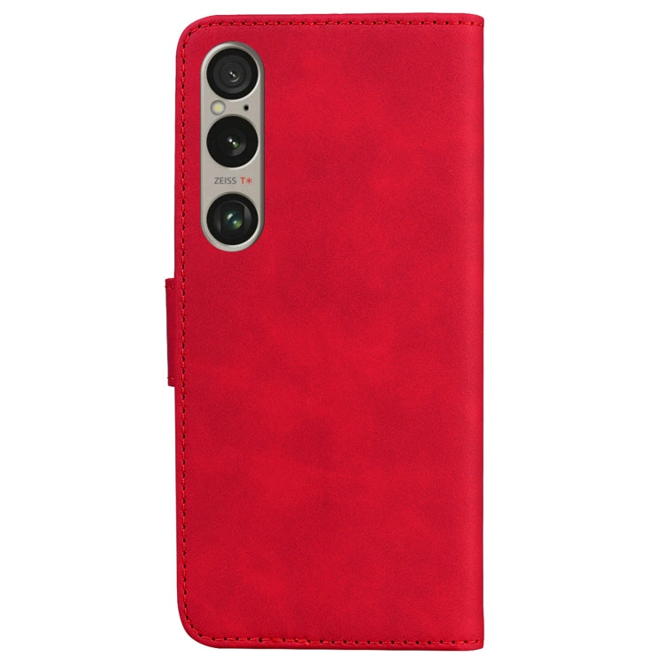 For Sony Xperia 1 VI Skin Feel Pure Color Flip Leather Phone Case
