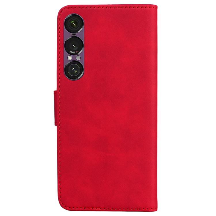 For Sony Xperia 1 VII Skin Feel Pure Color Flip Leather Phone Case