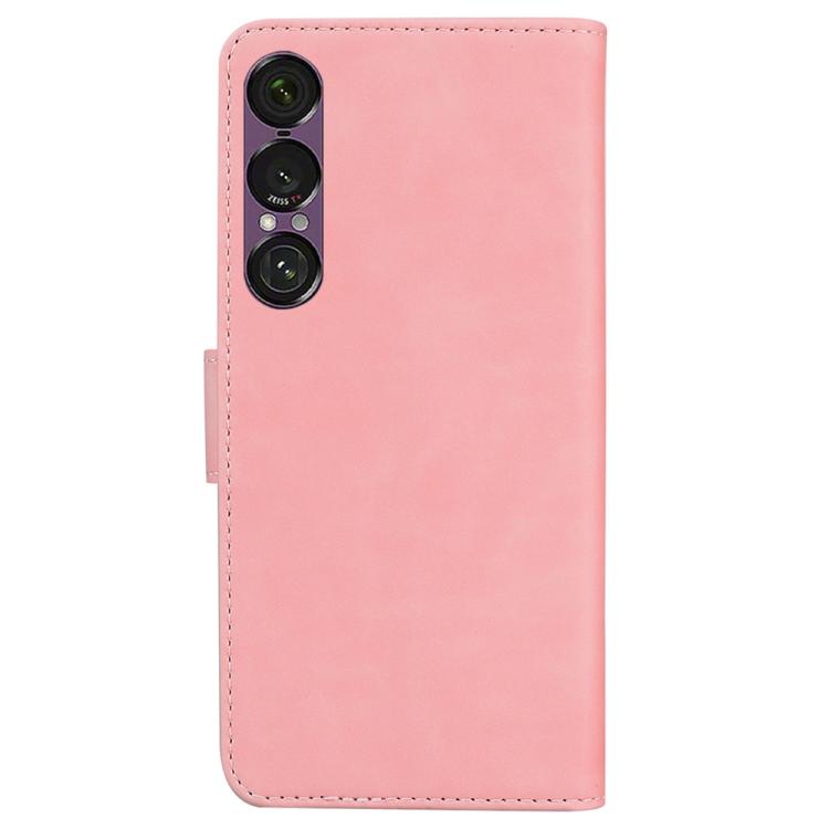For Sony Xperia 1 VII Skin Feel Pure Color Flip Leather Phone Case