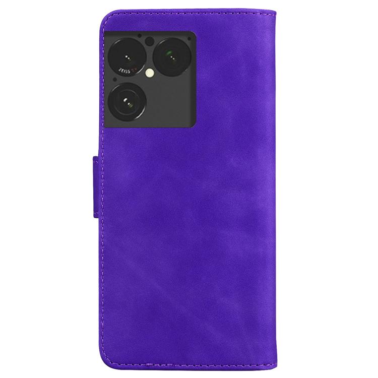 For Sony Xperia 1 VIII Skin Feel Pure Color Flip Leather Phone Case