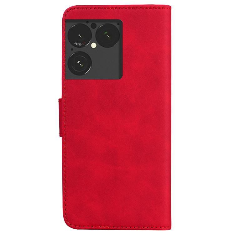For Sony Xperia 1 VIII Skin Feel Pure Color Flip Leather Phone Case
