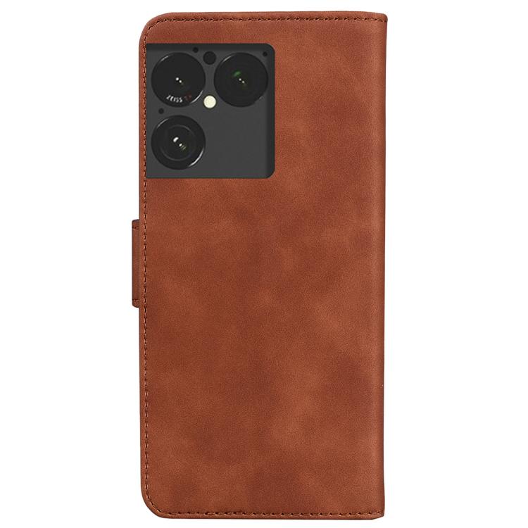 For Sony Xperia 1 VIII Skin Feel Pure Color Flip Leather Phone Case