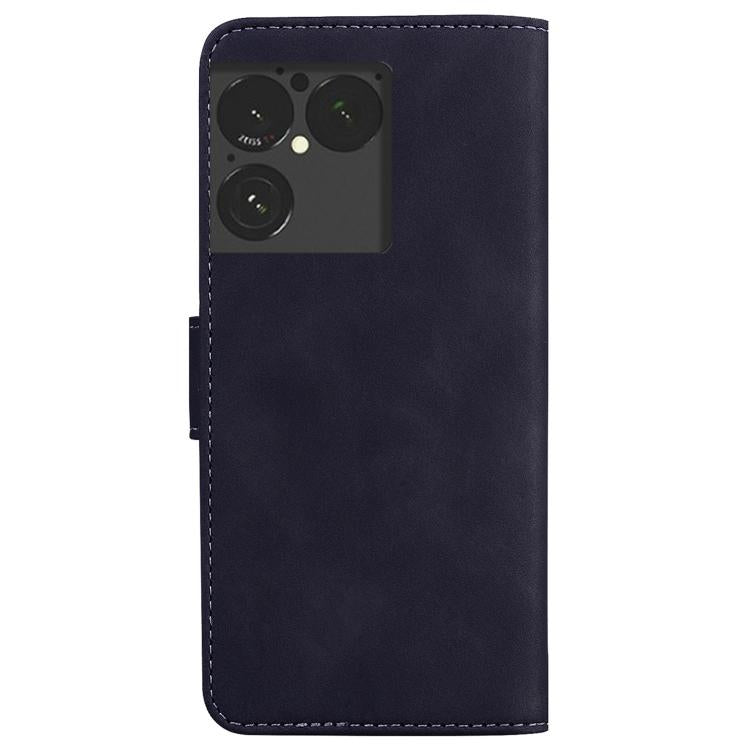 For Sony Xperia 1 VIII Skin Feel Pure Color Flip Leather Phone Case