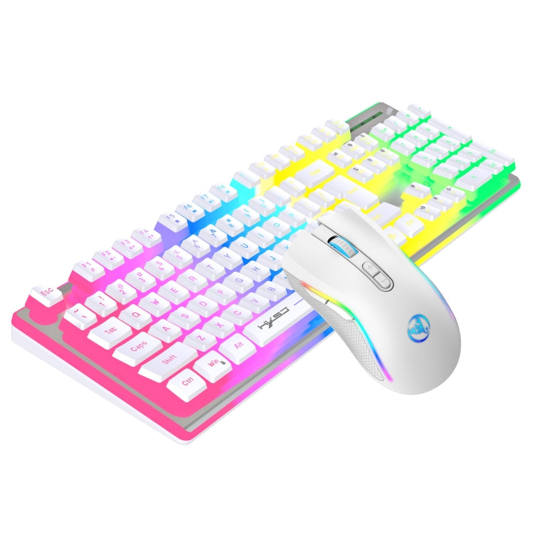 HXSJ L96 2.4G Wireless RGB Backlit Keyboard and Mouse Set 104 Pudding Key Caps + 4800DPI Mouse