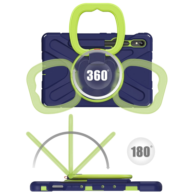 For Samsung Galaxy Tab S9 / S8 / S7 Silicone Hybrid PC Tablet Case with Holder & Shoulder Strap