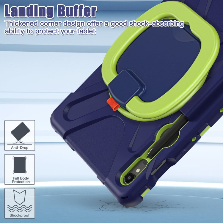 For Samsung Galaxy Tab S9 / S8 / S7 Silicone Hybrid PC Tablet Case with Holder & Shoulder Strap