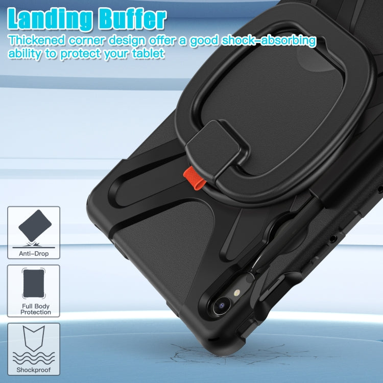 For Samsung Galaxy Tab S9 / S8 / S7 Silicone Hybrid PC Tablet Case with Holder & Shoulder Strap