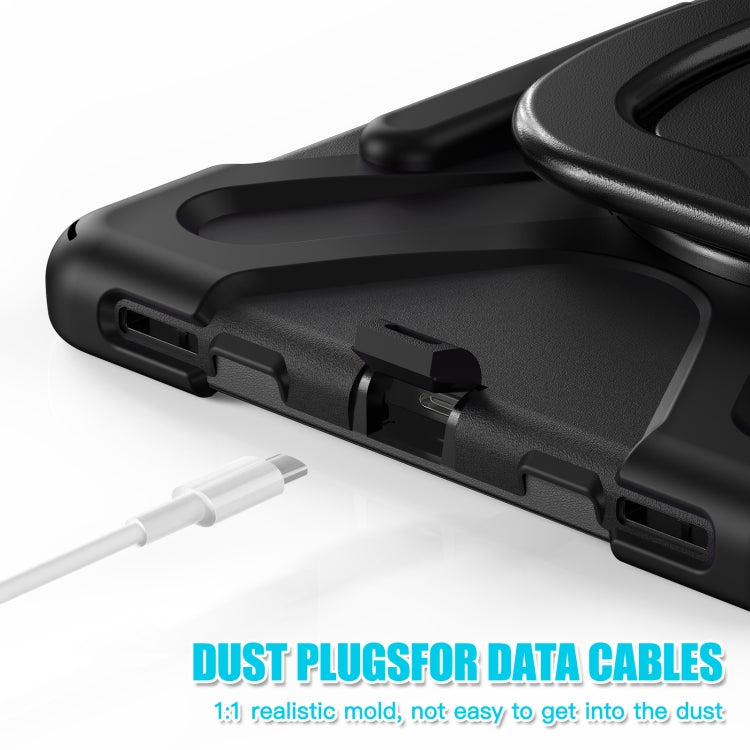 For Samsung Galaxy Tab S9 / S8 / S7 Silicone Hybrid PC Tablet Case with Holder & Shoulder Strap