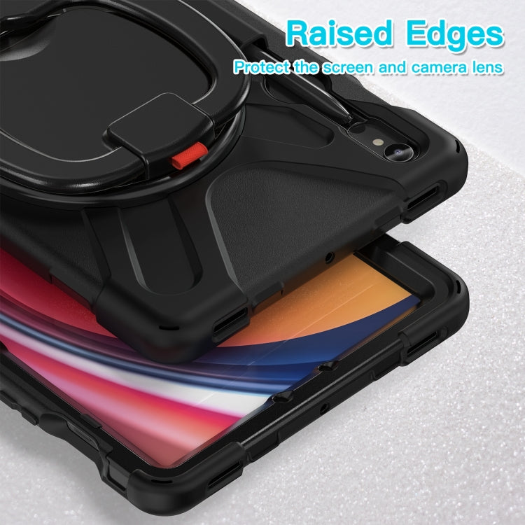 For Samsung Galaxy Tab S9 / S8 / S7 Silicone Hybrid PC Tablet Case with Holder & Shoulder Strap