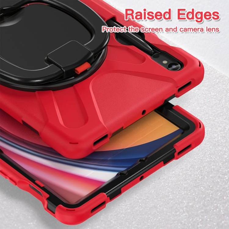 For Samsung Galaxy Tab S9 / S8 / S7 Silicone Hybrid PC Tablet Case with Holder & Shoulder Strap