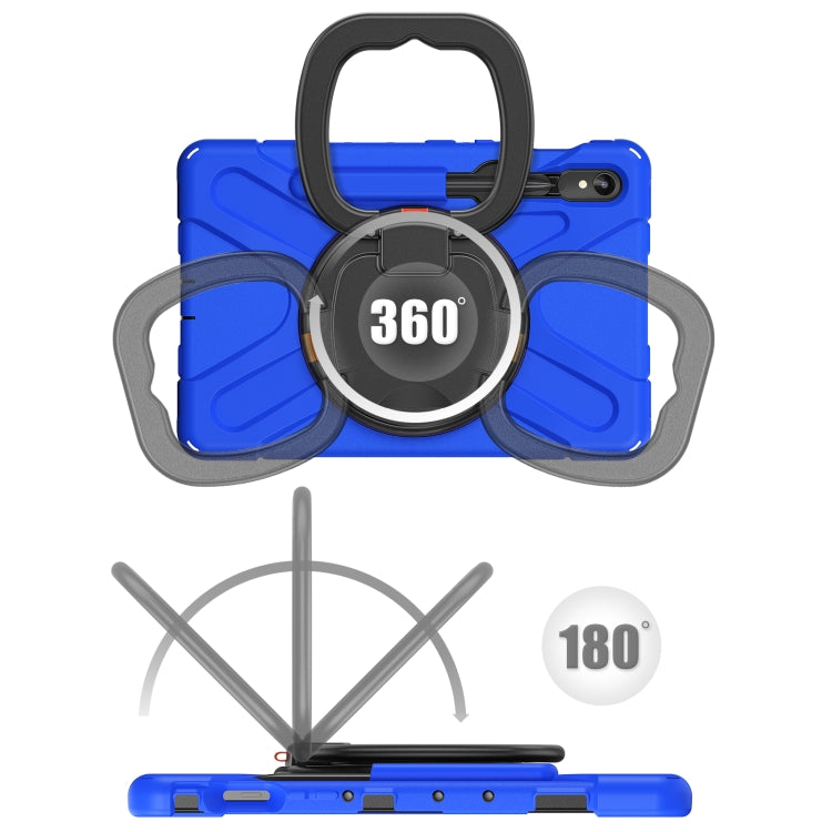 For Samsung Galaxy Tab S9 / S8 / S7 Silicone Hybrid PC Tablet Case with Holder & Shoulder Strap