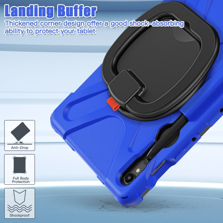 For Samsung Galaxy Tab S9 / S8 / S7 Silicone Hybrid PC Tablet Case with Holder & Shoulder Strap