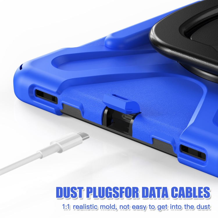 For Samsung Galaxy Tab S9 / S8 / S7 Silicone Hybrid PC Tablet Case with Holder & Shoulder Strap