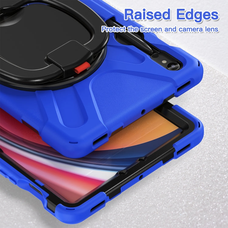 For Samsung Galaxy Tab S9 / S8 / S7 Silicone Hybrid PC Tablet Case with Holder & Shoulder Strap