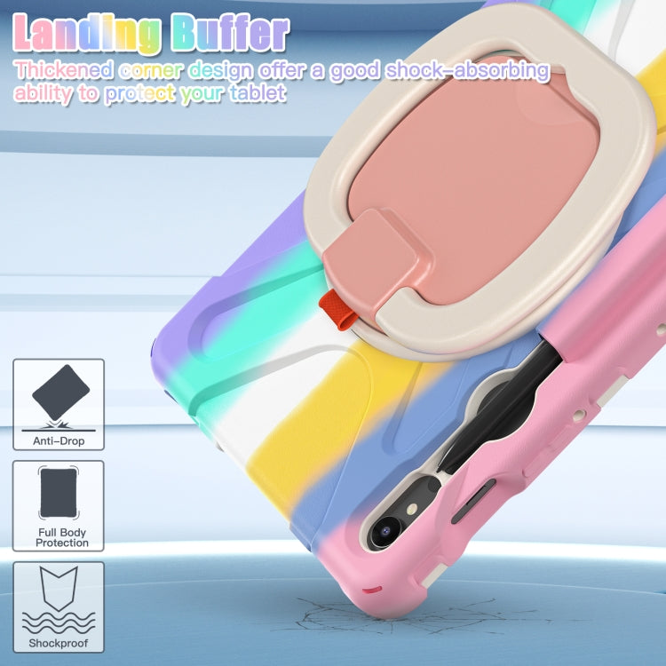 For Samsung Galaxy Tab S9 / S8 / S7 Silicone Hybrid PC Tablet Case with Holder & Shoulder Strap