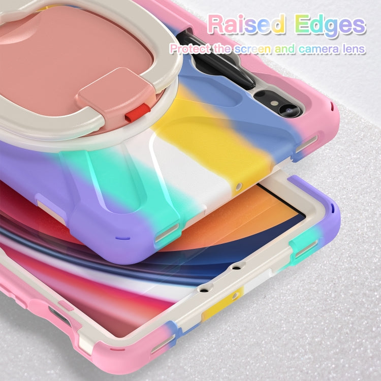 For Samsung Galaxy Tab S9 / S8 / S7 Silicone Hybrid PC Tablet Case with Holder & Shoulder Strap