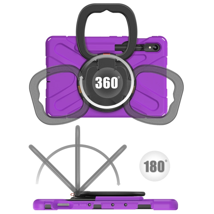 For Samsung Galaxy Tab S9 / S8 / S7 Silicone Hybrid PC Tablet Case with Holder & Shoulder Strap