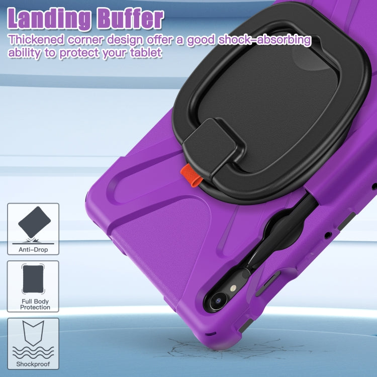 For Samsung Galaxy Tab S9 / S8 / S7 Silicone Hybrid PC Tablet Case with Holder & Shoulder Strap