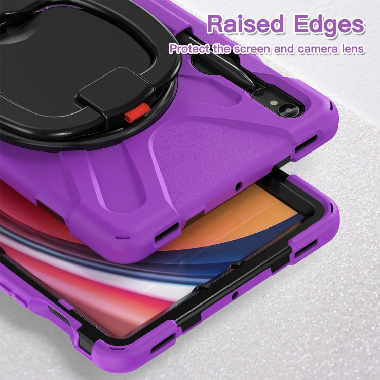 For Samsung Galaxy Tab S9 / S8 / S7 Silicone Hybrid PC Tablet Case with Holder & Shoulder Strap
