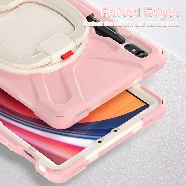 For Samsung Galaxy Tab S9 / S8 / S7 Silicone Hybrid PC Tablet Case with Holder & Shoulder Strap