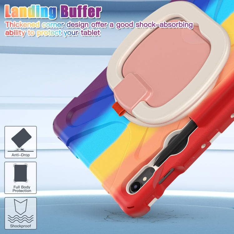 For Samsung Galaxy Tab S9 / S8 / S7 Silicone Hybrid PC Tablet Case with Holder & Shoulder Strap