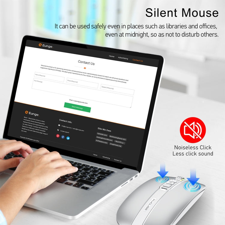 HXSJ M113 2400DPI Dual Mode 2.4GHz + Bluetooth 5.1 Wireless Mouse