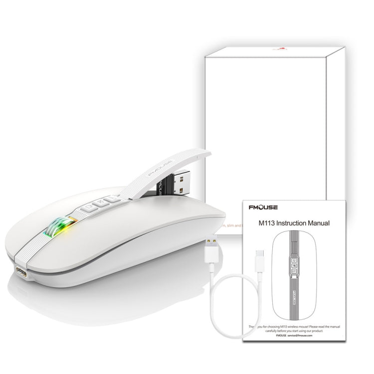 HXSJ M113 2400DPI Dual Mode 2.4GHz + Bluetooth 5.1 Wireless Mouse