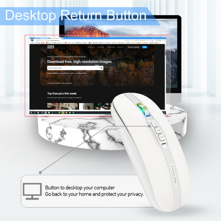 HXSJ M113 2400DPI Dual Mode 2.4GHz + Bluetooth 5.1 Wireless Mouse
