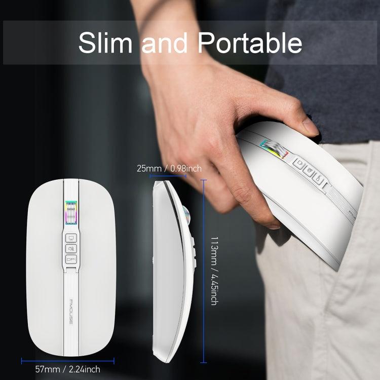 HXSJ M113 2400DPI Dual Mode 2.4GHz + Bluetooth 5.1 Wireless Mouse