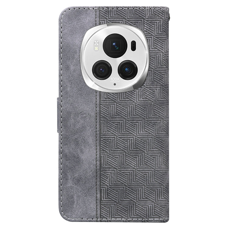 For Honor Magic6 Pro Geometric Embossed Leather Phone Case