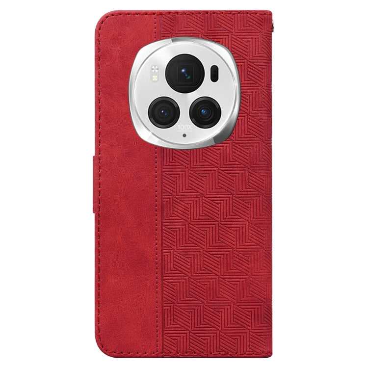 For Honor Magic6 Pro Geometric Embossed Leather Phone Case