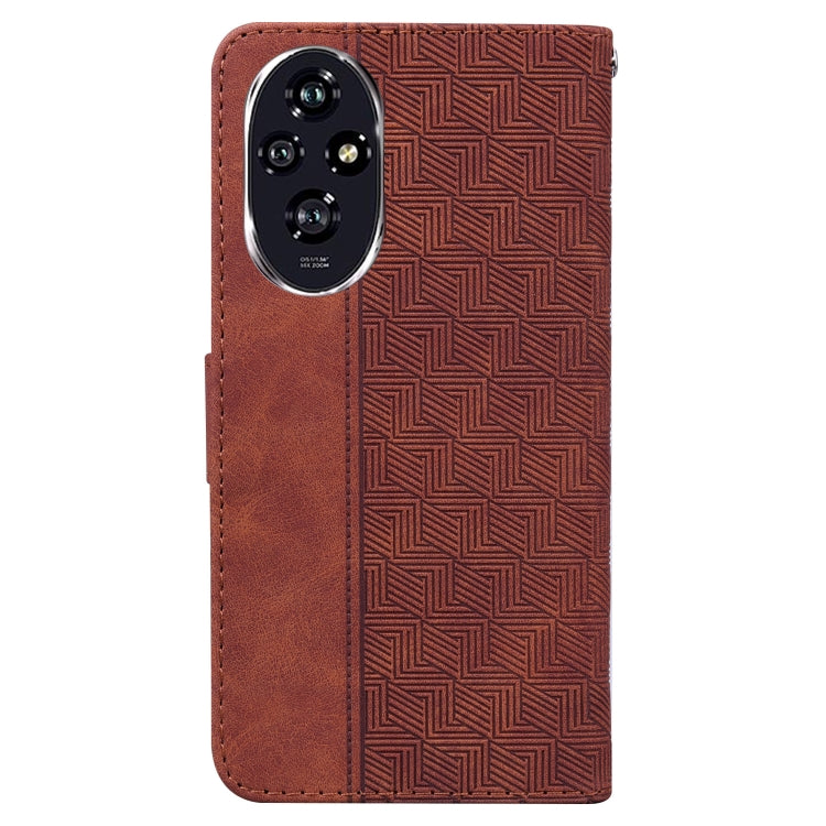 For Honor 200 Geometric Embossed Leather Phone Case