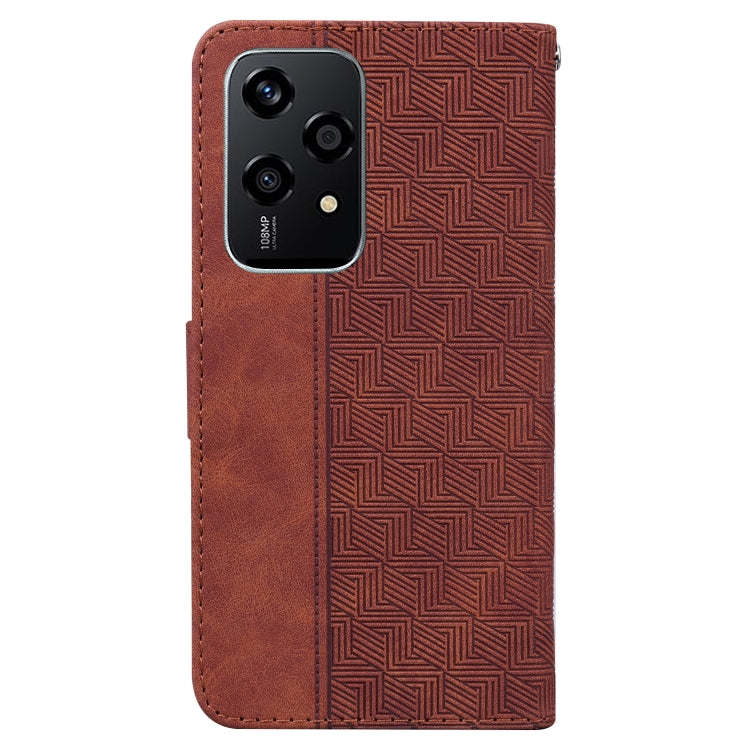 For Honor 200 Lite Global Geometric Embossed Leather Phone Case