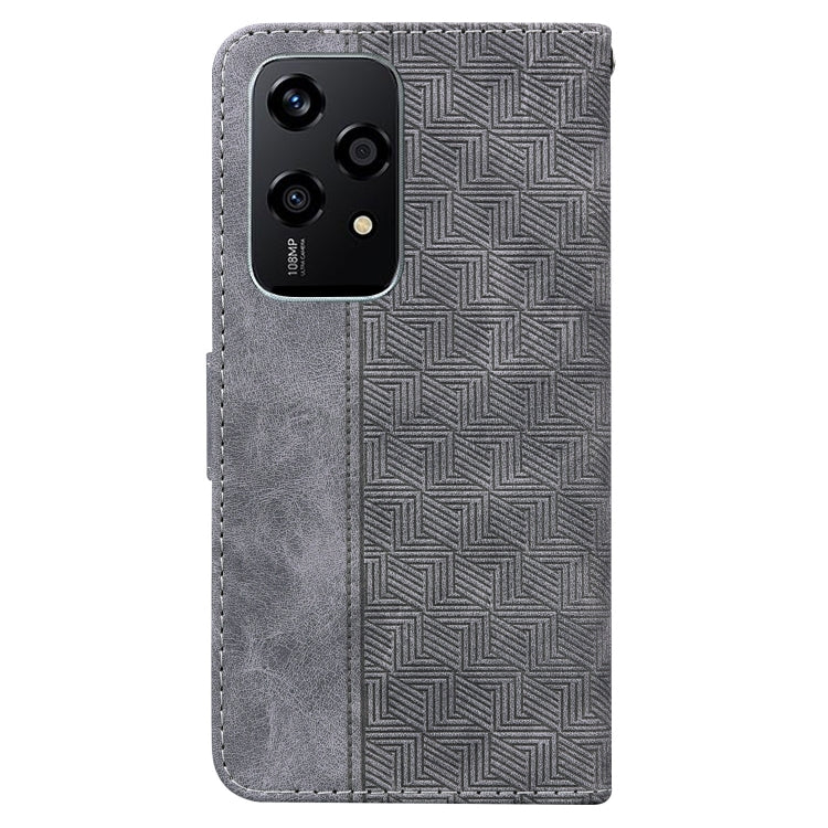 For Honor 200 Lite Global Geometric Embossed Leather Phone Case