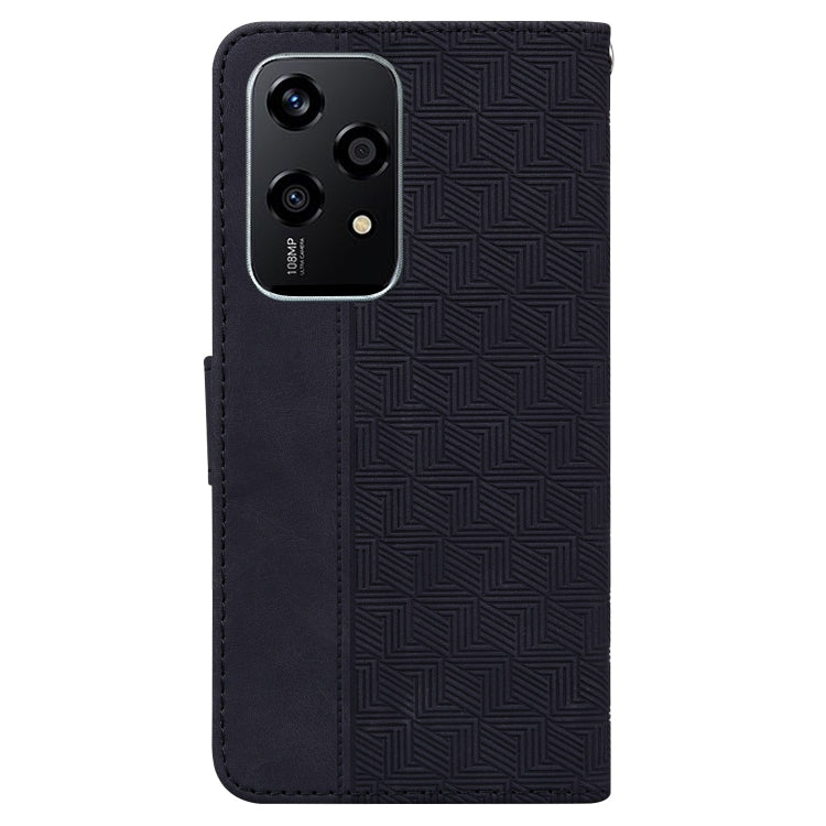 For Honor 200 Lite Global Geometric Embossed Leather Phone Case
