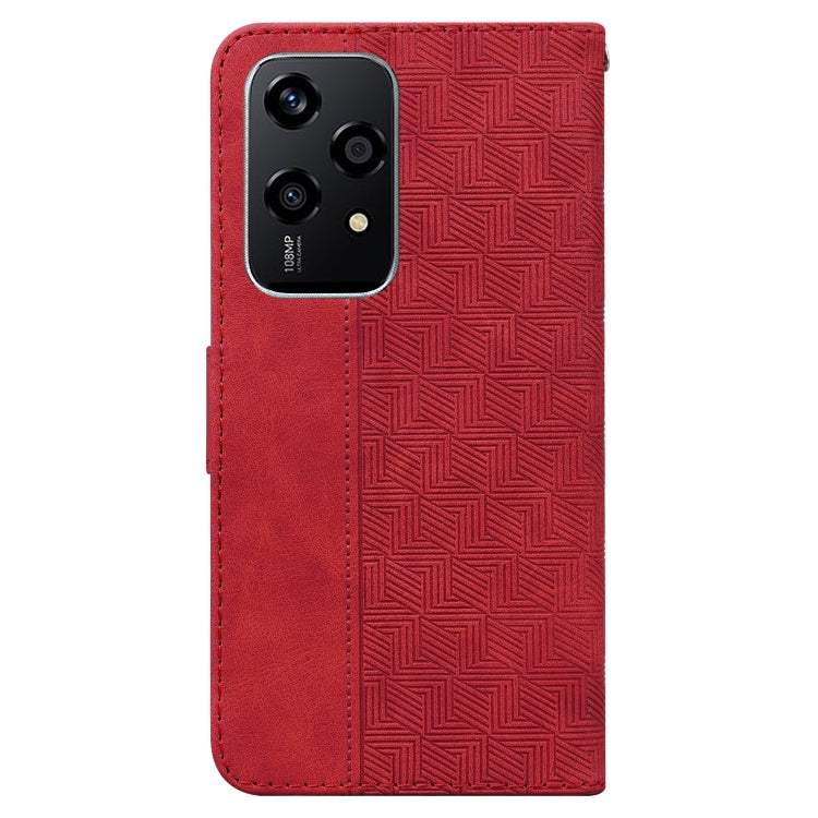 For Honor 200 Lite Global Geometric Embossed Leather Phone Case