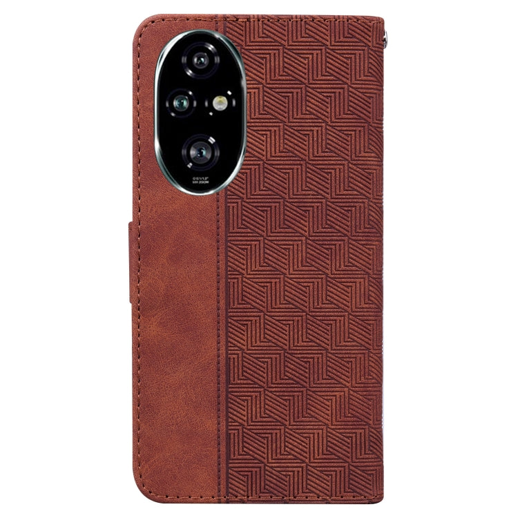 For Honor 200 Pro Geometric Embossed Leather Phone Case