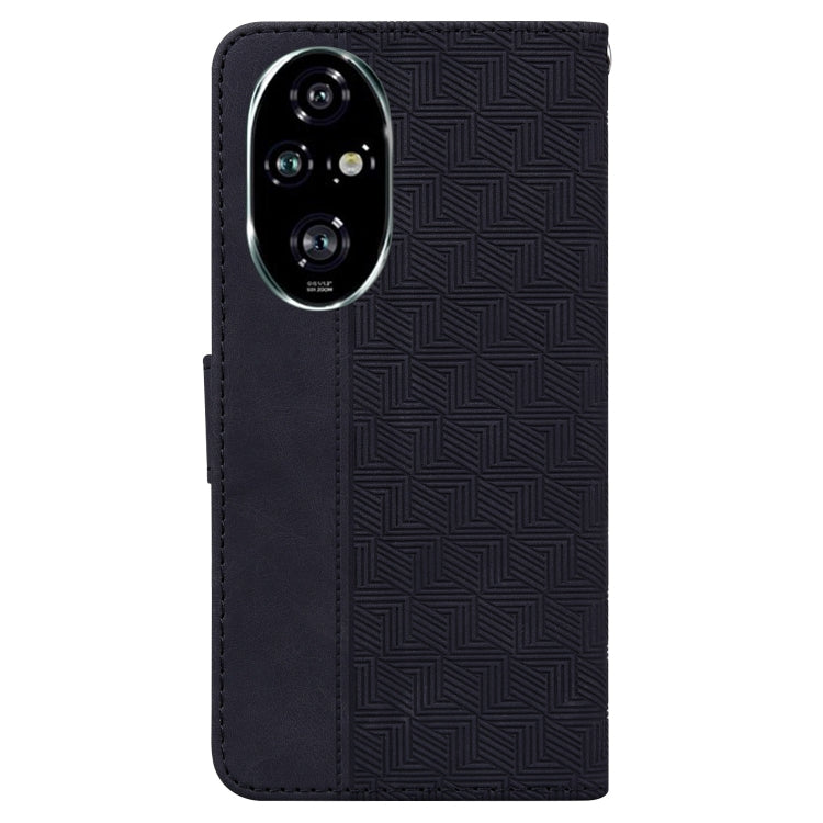 For Honor 200 Pro Geometric Embossed Leather Phone Case
