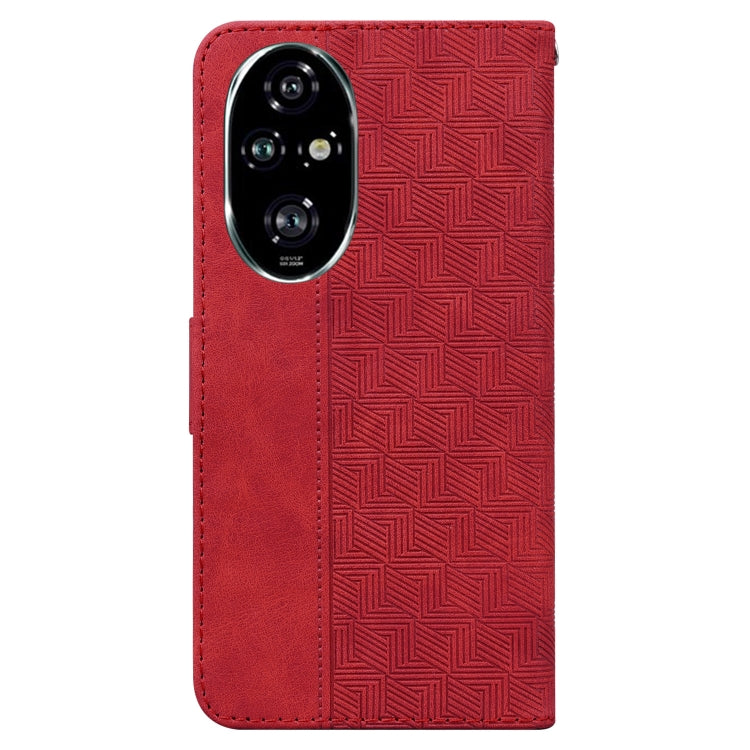 For Honor 200 Pro Geometric Embossed Leather Phone Case