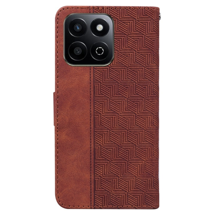 For Honor Play 60 Plus Geometric Embossed Leather Phone Case