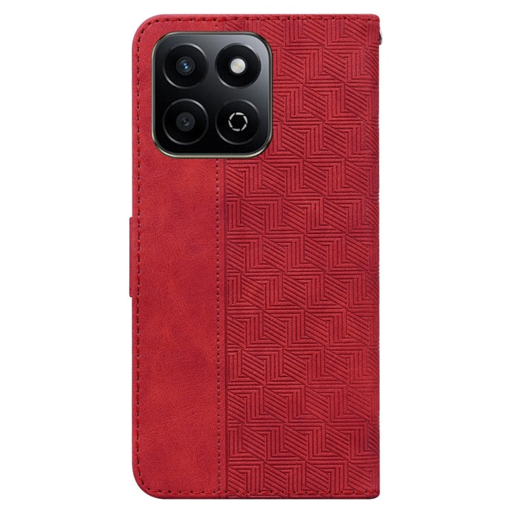 For Honor Play 60 Plus Geometric Embossed Leather Phone Case