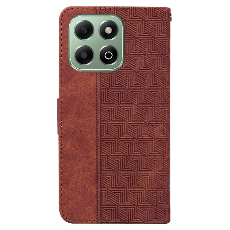 For Honor X6b Geometric Embossed Leather Phone Case