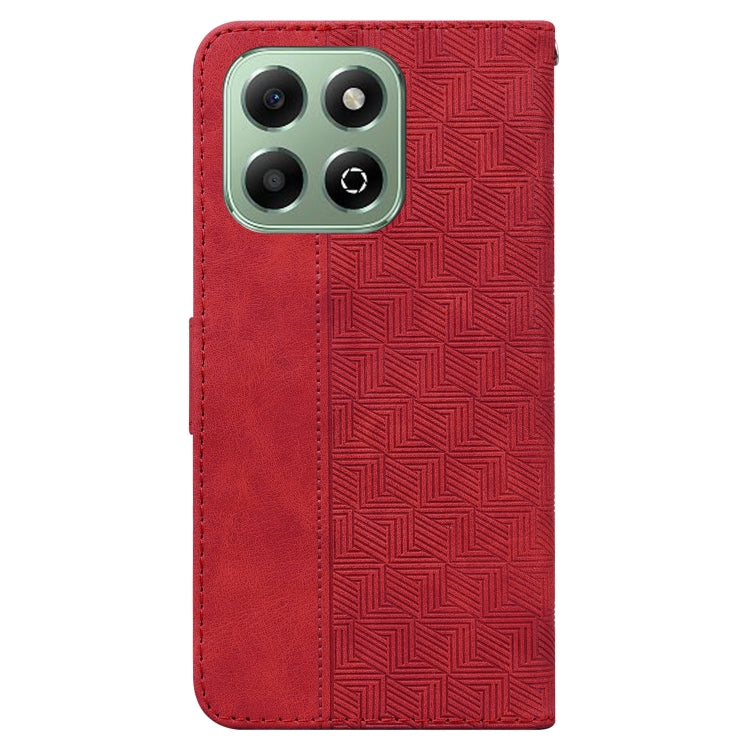 For Honor X6b Geometric Embossed Leather Phone Case